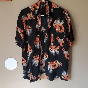 M Puritan Mens Dragon Button Down Shirt